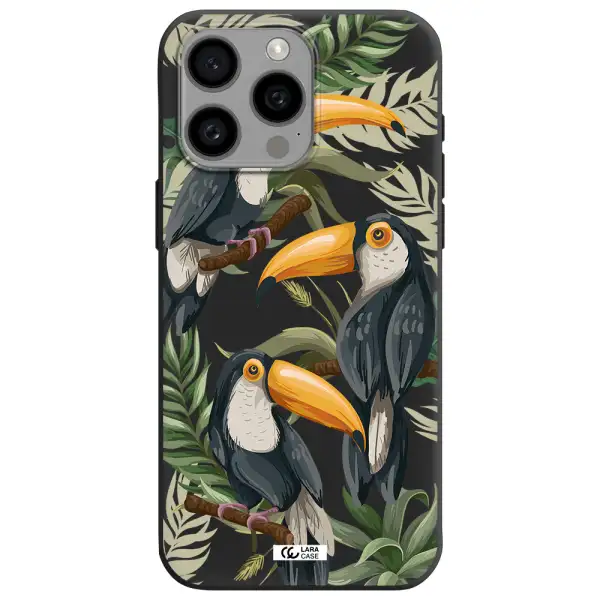 Tropical Bird Apple Iphone 15 Pro max Silicone black Case