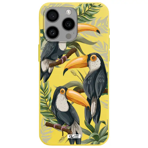 Tropical Bird Apple Iphone 15 Pro max Silicone canary yellow Case