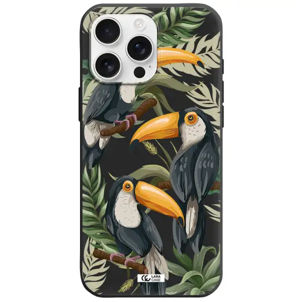 Tropical Bird Apple Iphone 16 Pro Max Silicone Black Case