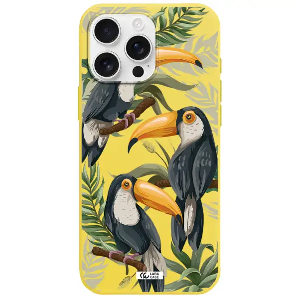 Tropical Bird Apple Iphone 16 Pro Max Silicone Canary Yellow Case