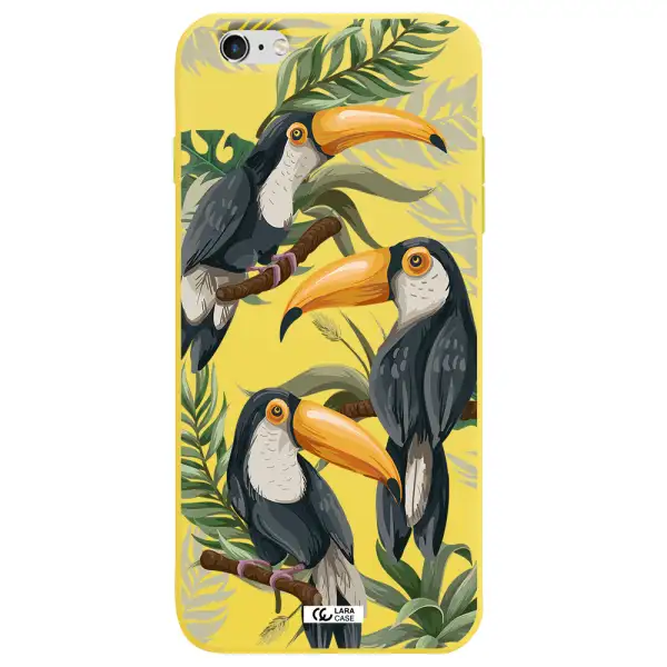 Tropical Bird Apple iPhone 6 plus Silicone canary yellow Case