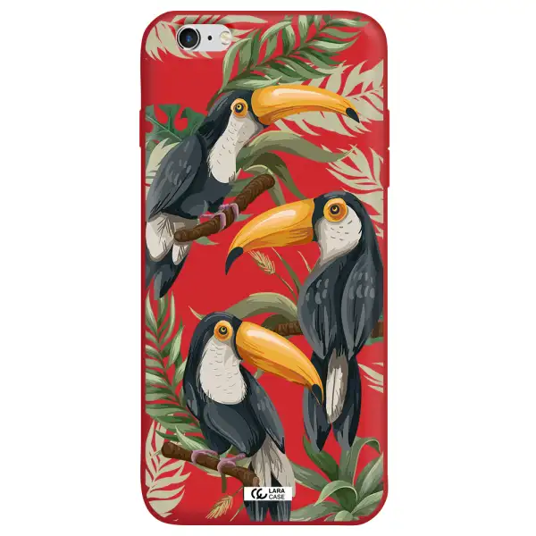 Tropical Bird Apple iPhone 6S Silicone Imperial Red Case