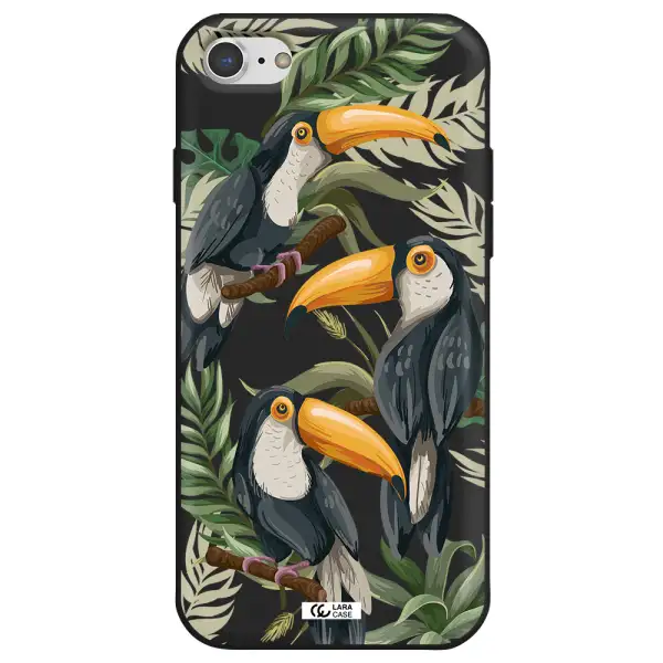 Tropical Bird Apple iPhone 8 Silicone black Case