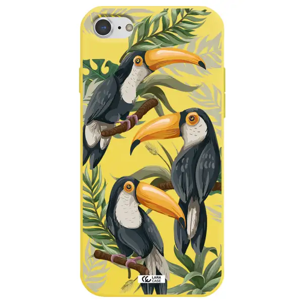 Tropical Bird Apple iPhone 8 Silicone canary yellow Case