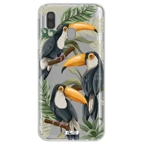 Tropical Bird Samsung A40 Clear TPU Case