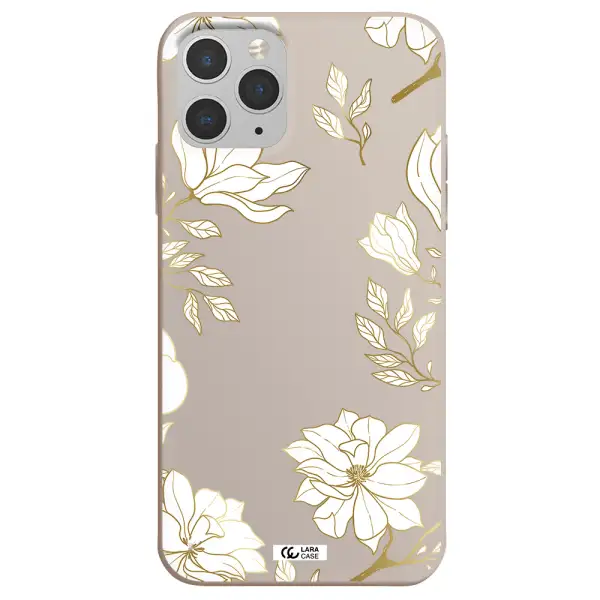Golden And White Flower Apple iPhone 11 pro max Silicone Stone Case