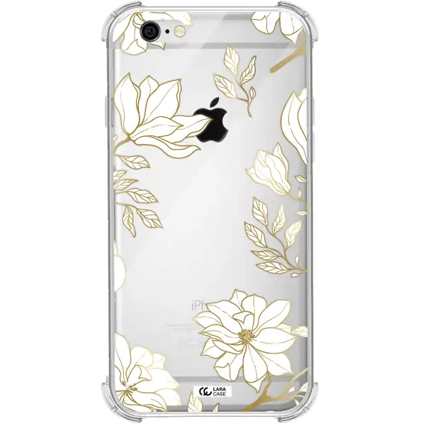 Golden And White Flower Apple iPhone 6 Clear PC Case
