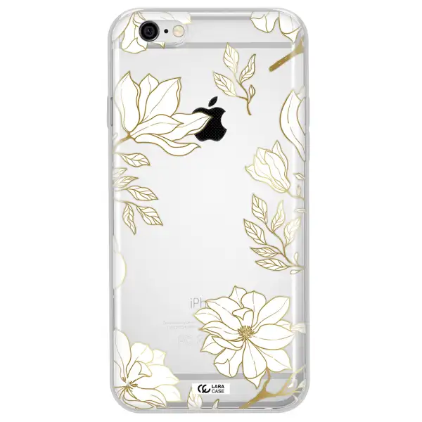 Golden And White Flower Apple iPhone 6 Clear TPU Case