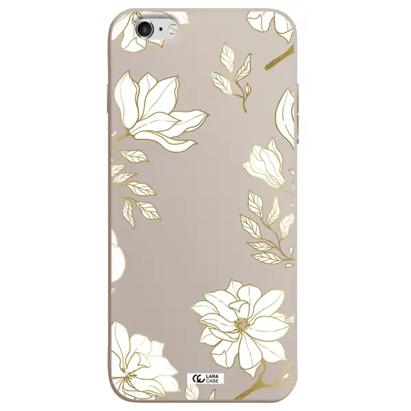 Golden And White Flower Apple iPhone 6 plus Silicone Stone Case