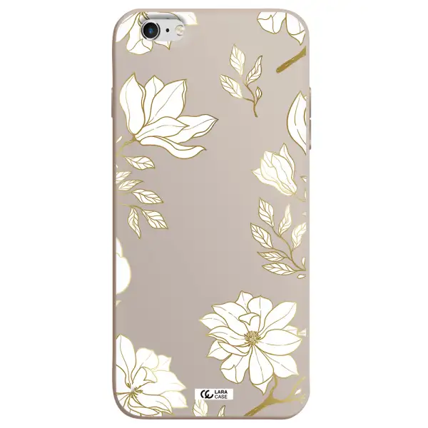 Golden And White Flower Apple iPhone 6 s plus Silicone Stone Case