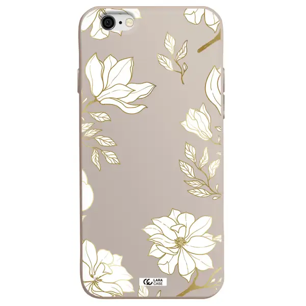 Golden And White Flower Apple iPhone 6 Silicone Stone Case