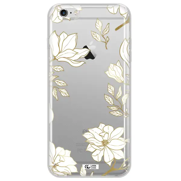 Golden And White Flower Apple iPhone 6S Clear TPU Case