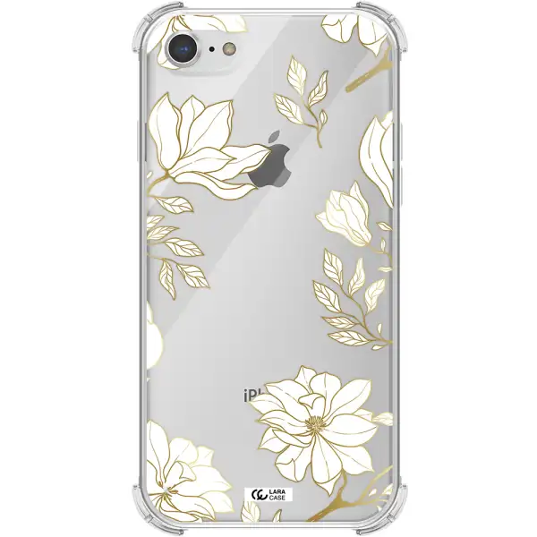 Golden And White Flower Apple iPhone 7 Clear PC Case