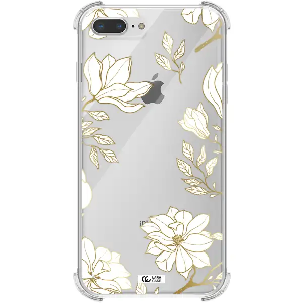 Golden And White Flower Apple iPhone 7 plus Clear PC Case