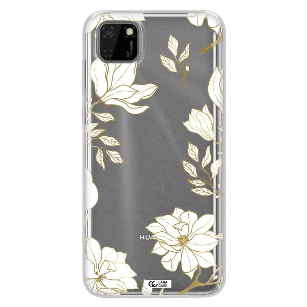 Golden And White Flower Huawei Honor 9S Clear TPU Case