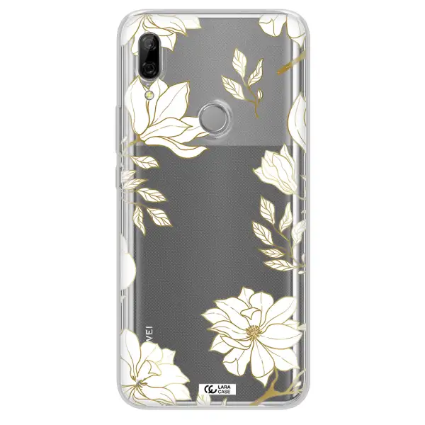 Golden And White Flower Huawei P Smart Z Clear TPU Case