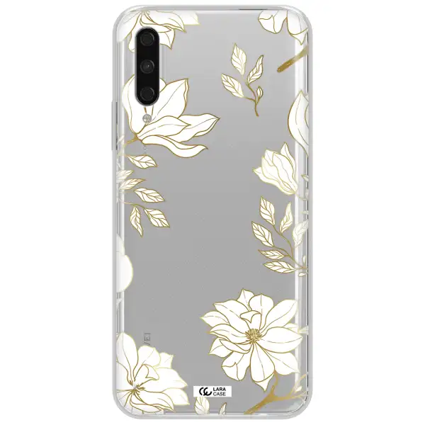 Golden And White Flower Huawei Y9S Clear Tpu Case