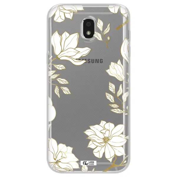 Golden And White Flower Samsung J5 2017 Clear TPU Case