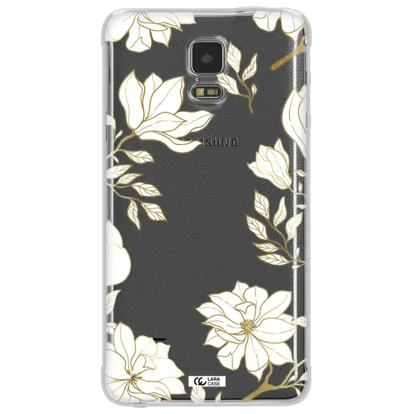 Golden And White Flower Samsung Note 4 Clear TPU Case