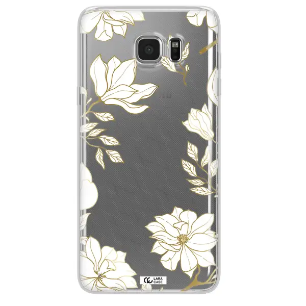 Golden And White Flower Samsung Note 5 Clear TPU Case