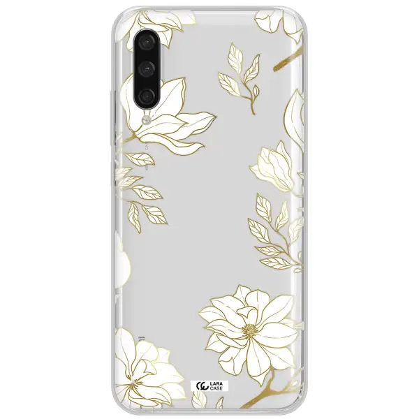 Golden And White Flower Xiaomi Mi A3 Clear Tpu Case