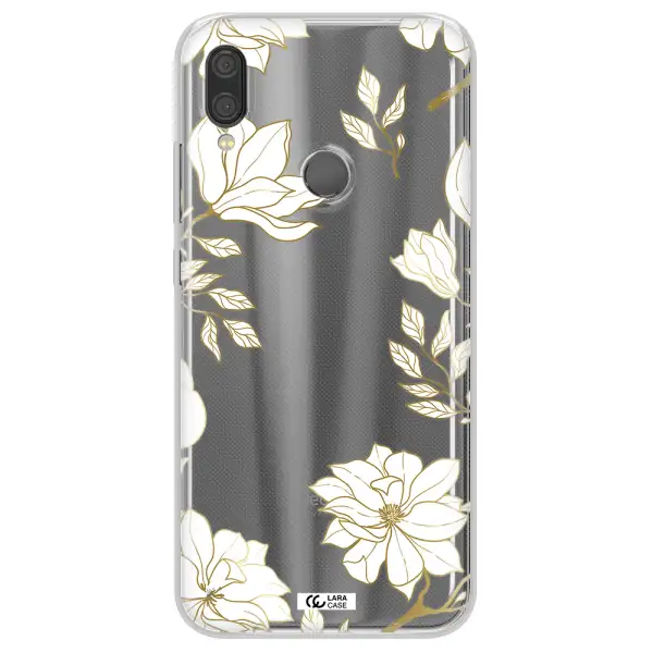 Golden And White Flower Xiaomi Redmi Note 7 Clear TPU Case