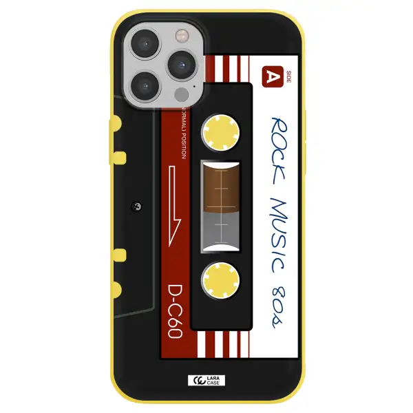 Ruck Music Cassette Apple iPhone 12 pro max Silicone canary yellow Case