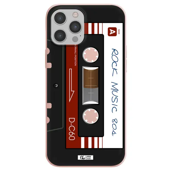 Ruck Music Cassette Apple iPhone 12 pro Silicone pastel pink Case