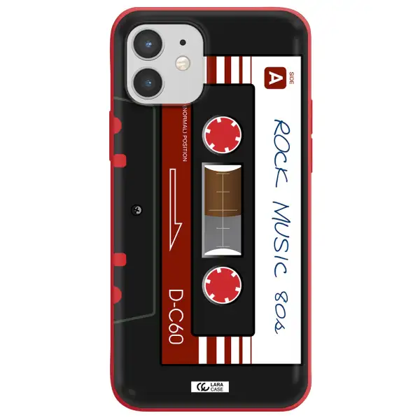 Ruck Music Cassette Apple iPhone 12 Silicone Imperial Red Case