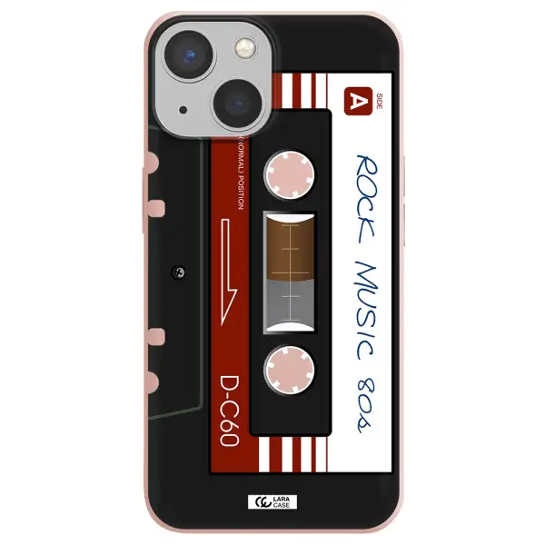 Ruck Music Cassette Apple iPhone 13 Silicone pastel pink Case