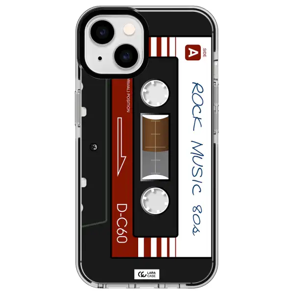 Ruck Music Cassette Apple iPhone 14 impact black border Case