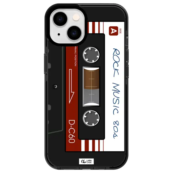 Ruck Music Cassette Apple iPhone 14 impact Smoke Black Case