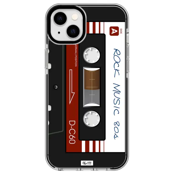 Ruck Music Cassette Apple iPhone 14 plus impact black border Case