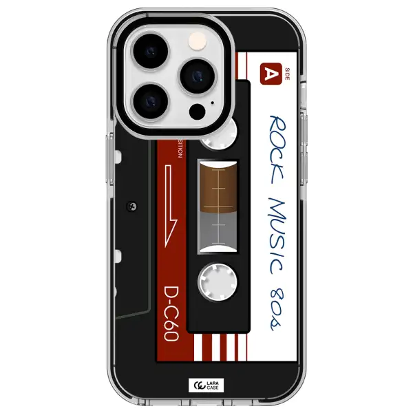 Ruck Music Cassette Apple iPhone 14 pro impact black border Case