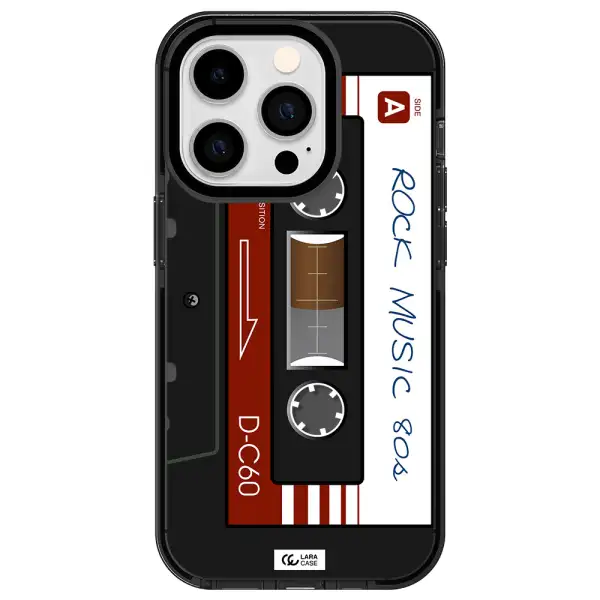 Ruck Music Cassette Apple iPhone 14 pro impact Smoke Black Case