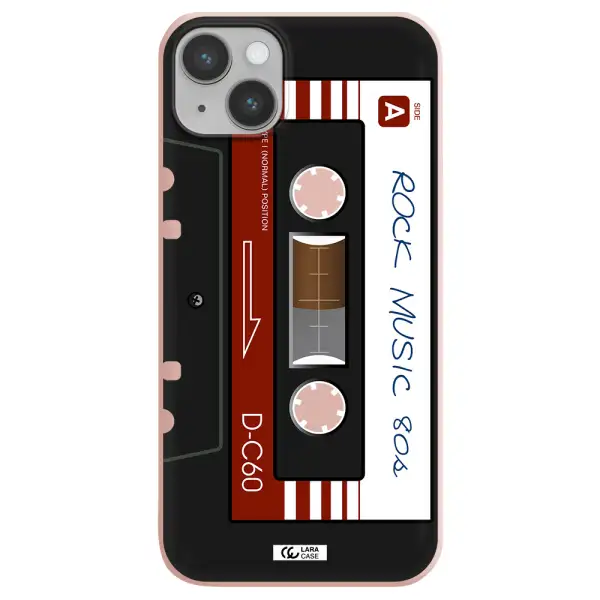 Ruck Music Cassette Apple iPhone 14 Silicone pastel pink Case