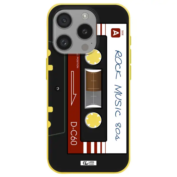 Ruck Music Cassette Apple Iphone 15 Pro Silicone Canary Yellow Case