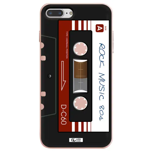 Ruck Music Cassette Apple iPhone 8 plus Silicone pastel pink Case