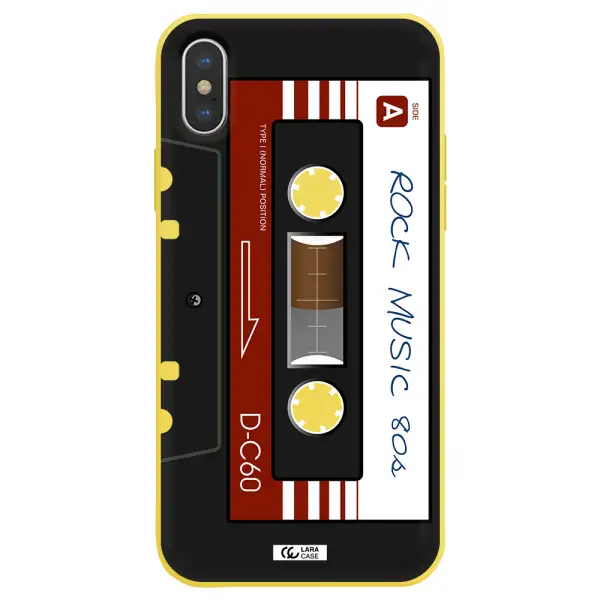 Ruck Music Cassette Apple iPhone X Silicone canary yellow Case