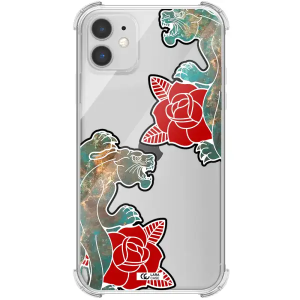 Black Panther Roses Apple iPhone 11 Clear PC Case