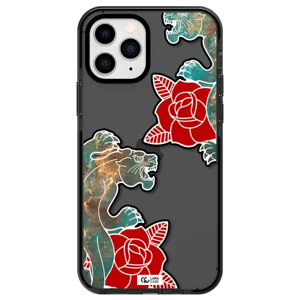 Black Panther Roses Apple iPhone 11 pro impact Smoke Black Case