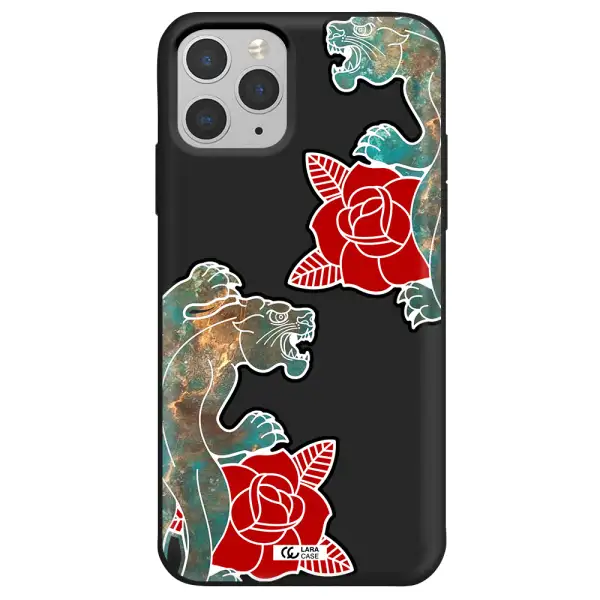 Black Panther Roses Apple iPhone 11 pro max Silicone black Case