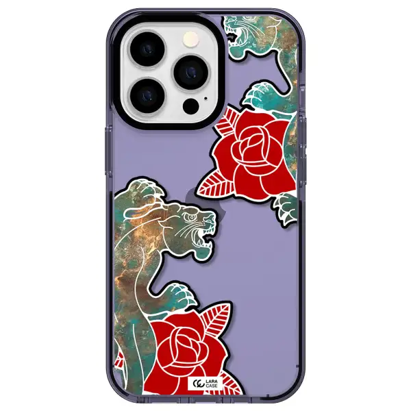 Black Panther Roses Apple iPhone 13 Pro impact Lilac Case