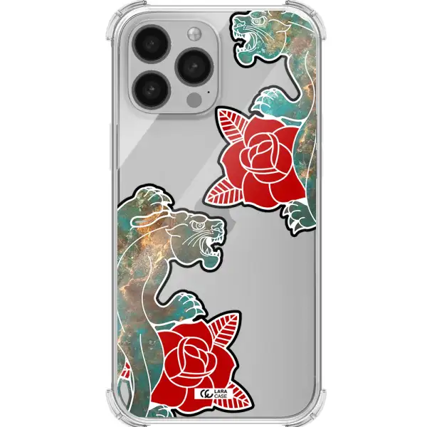 Black Panther Roses Apple iPhone 13 Pro Max Clear PC Case