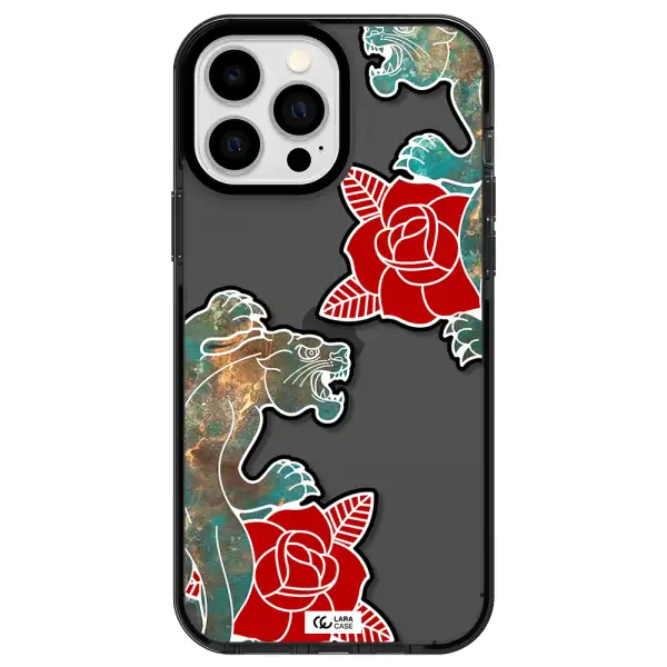 Black Panther Roses Apple iPhone 13 Pro Max impact Smoke Black Case