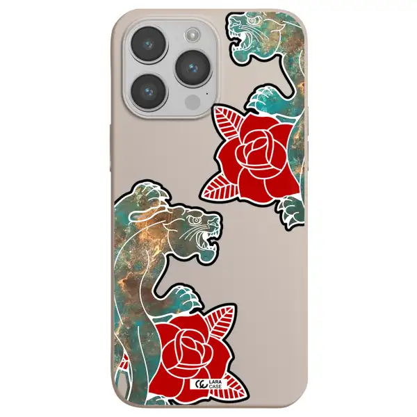 Black Panther Roses Apple iPhone 14 pro max Silicone Stone Case