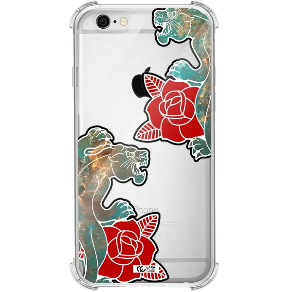 Black Panther Roses Apple iPhone 6 Clear PC Case