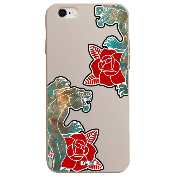 Black Panther Roses Apple iPhone 6 Silicone Stone Case