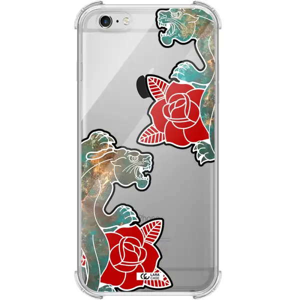 Black Panther Roses Apple iPhone 6S Clear PC Case