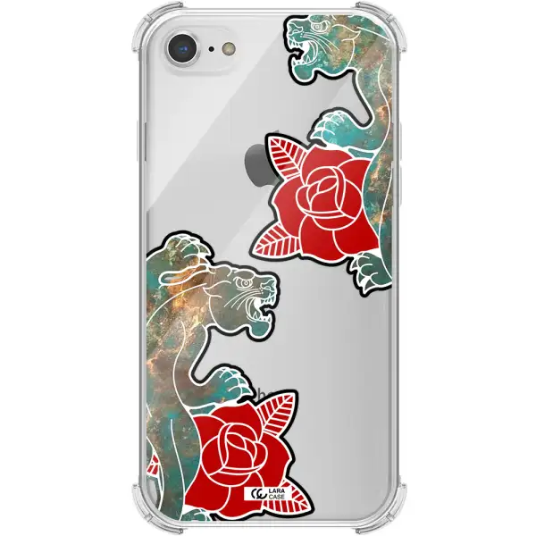Black Panther Roses Apple iPhone 7 Clear PC Case